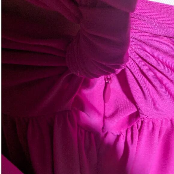 Halston Heritage Petunia Pink Criss Cross Back Stretch Jersey Evening Gown 8 NWT - Picture 4 of 8